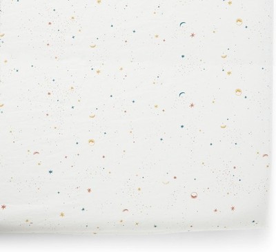 Pehr Crib Sheet, Celestial | Breathable Brushed Organic Cotton for Soft Sleep |