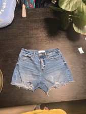 Vervet Blue Denim Distressed Shorts