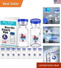 Sterile Glass Vials 3ml with Injection Port Flip Cap 10pcs Medical Vial