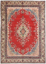 Handmade Semi-Antique Oriental Rug 10X14 ft Floral Classic Extra Large Carpet
