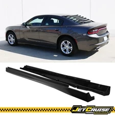 Fits 11-23 Dodge Charger Side Skirts Extension Rocker Panels Unpainted PU 2pcs