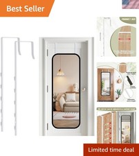 Door Mirror Hanger Adjustable 13.6in Prevent Scratches 2pcs White