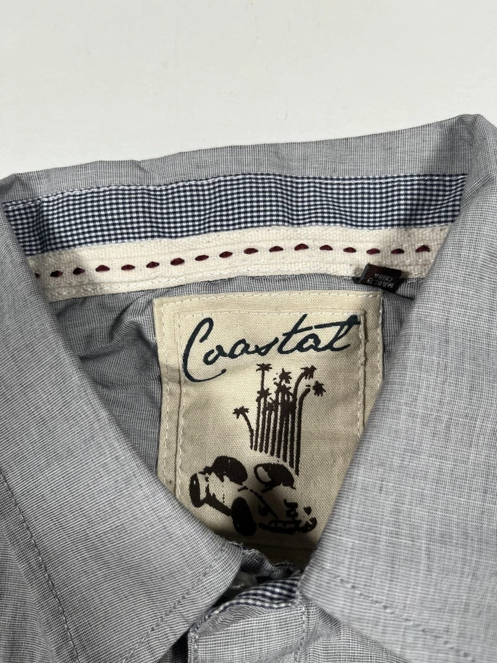 Coastal Shirt Mens Large Gray Snap Front Western Pearl Snap Long Sleeve Casual - Image 4 of 4