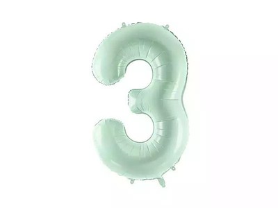 5904555052659 Balon foliowy 3 zielony 72cm PartyDeco