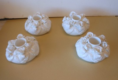 Vintage Lenwile  Ardalt 4 Piece Victorian Flower Candle Holders