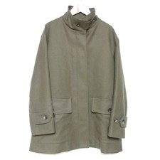 MARGARET HOWELL Milled Serge Wool Coat, Size 2, Khaki Women USED