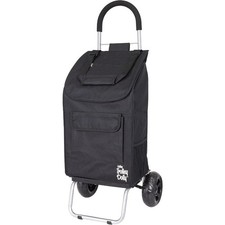 Trolley Dolly Black Foldable Shopping cart for Groceries Wheels and Removable