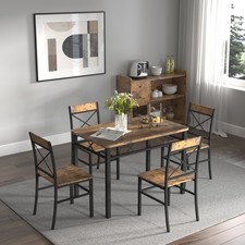 Dining Table Set for 4, Wood Kitchen Table with Chairs Dinning Table Set for