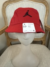New Jordan Apex Bucket Hat Kids Red Jumpman Logo Youth Size Summer Swimming 8-20