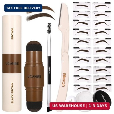 UCANBE 25PCS Eyebrow Stamp Stencil Kit With Dual-Color Eyebrow Stamp Pomade,20 R