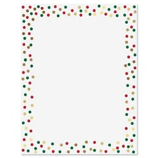 25 Sheets 8.5" x 11" Foil Confetti Letter Papers for Holiday Invitations
