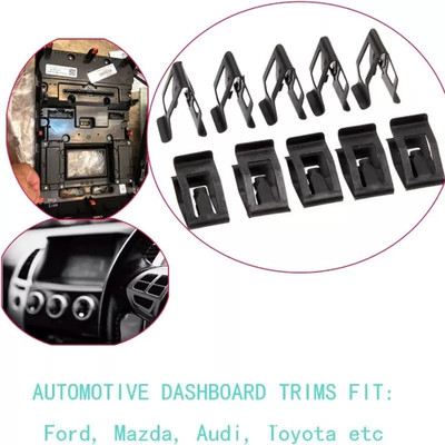 10 PCS Car Console-Instrument Panel Dash Dashboard Trim Metal Retainer Clips US