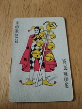 Vintage Joker Single Swap Playing Card Art Old Gaming Poker Game Fun Ads History