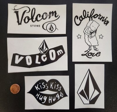 VOLCOM Surf Snowboard BMX Skateboard 5 Sticker Set Flawless NEW old stock  #50