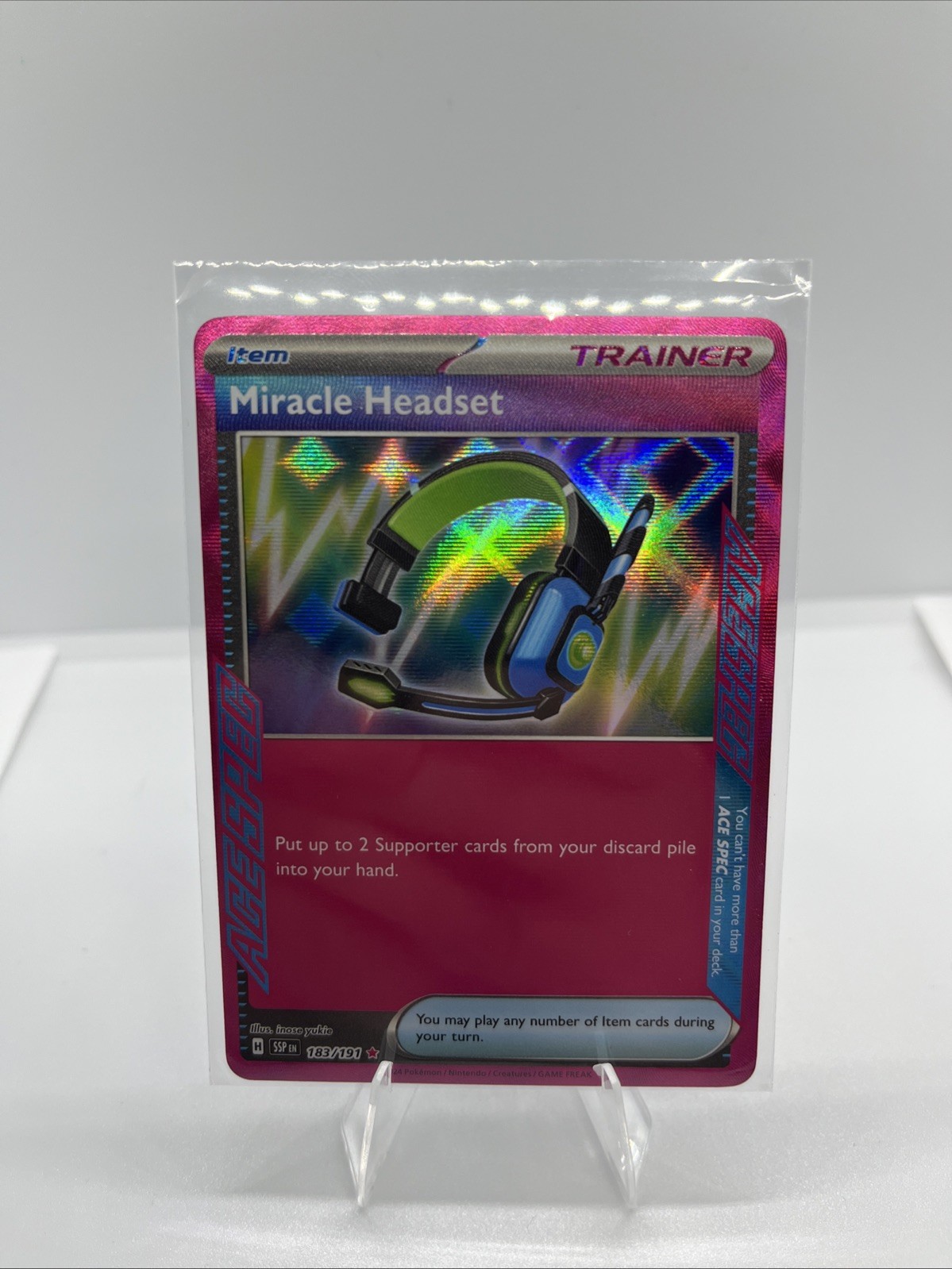 Miracle Headset 183/191 Sv08: Surging Sparks ACE SPEC Holo Rare NM