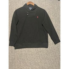Polo ralph lauren shawl sweater black kids youth medium pony