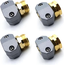 4 Pack Heavy Duty Garden Hose Repair Fittings, Aluminum Mender Female Male Hose