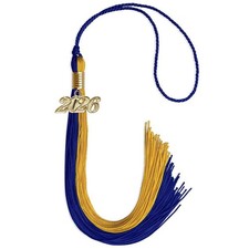 Endea Graduation Royal Blue/Bright Gold Tassel With Gold Date Drop