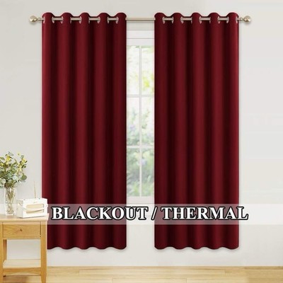 PONY DANCE Red Curtains Thermal Insulated Blackout Deapes  66 x 72 Inch 2 Panels
