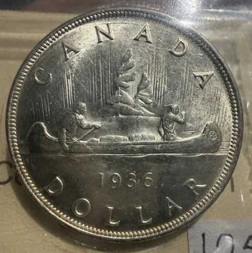 1936 Silver Dollar Canada ICCS - MS62