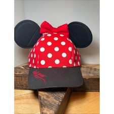 Disney Parks Minnie Mouse Polka Dot Ear Hat / Baseball Cap Youth Size Small