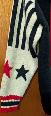 Jaded London ニットジャケット S/Mサイズ Jaded London Varsity Cardigan Zip Sweater S/M 100% Multi Black Red