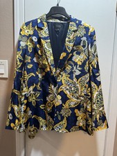 Preowned Banana Republic Golden Floral Print 1-Button Blazer Size 14