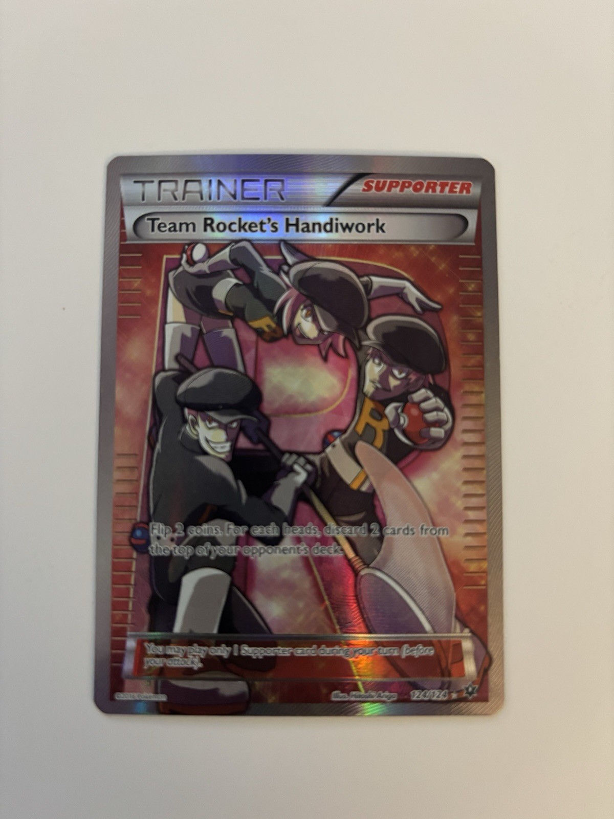 Team Rocket's Handiwork - 124/124 - Pokemon Fates Collide Full Art Card NM 🔥🔥