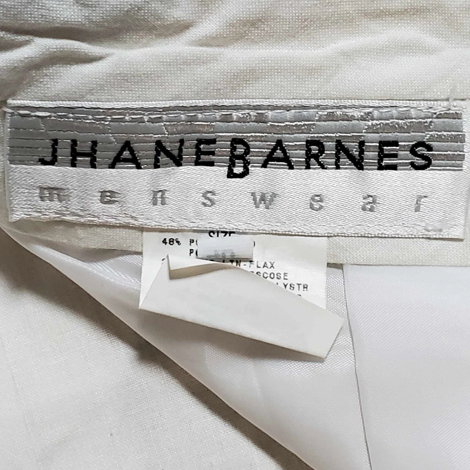 Pantalones informales Jhane Barnes para hombre caqui sarga Lyocell poliéster 40x33 Foto 3 de 4