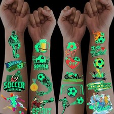 200 Pcs Soccer Sports Temporary Tattoos for Kids, Glow In The Dark Tattoos fo...