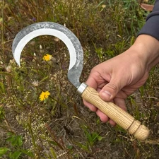 Gardening Sickle Hand-Forged Tool Carbon Steel Blade Herbalism Gift Mum.