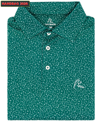 Rhoback Golf Polo Mulligan 3D Pattern Athletic Fit Performance EUC #9