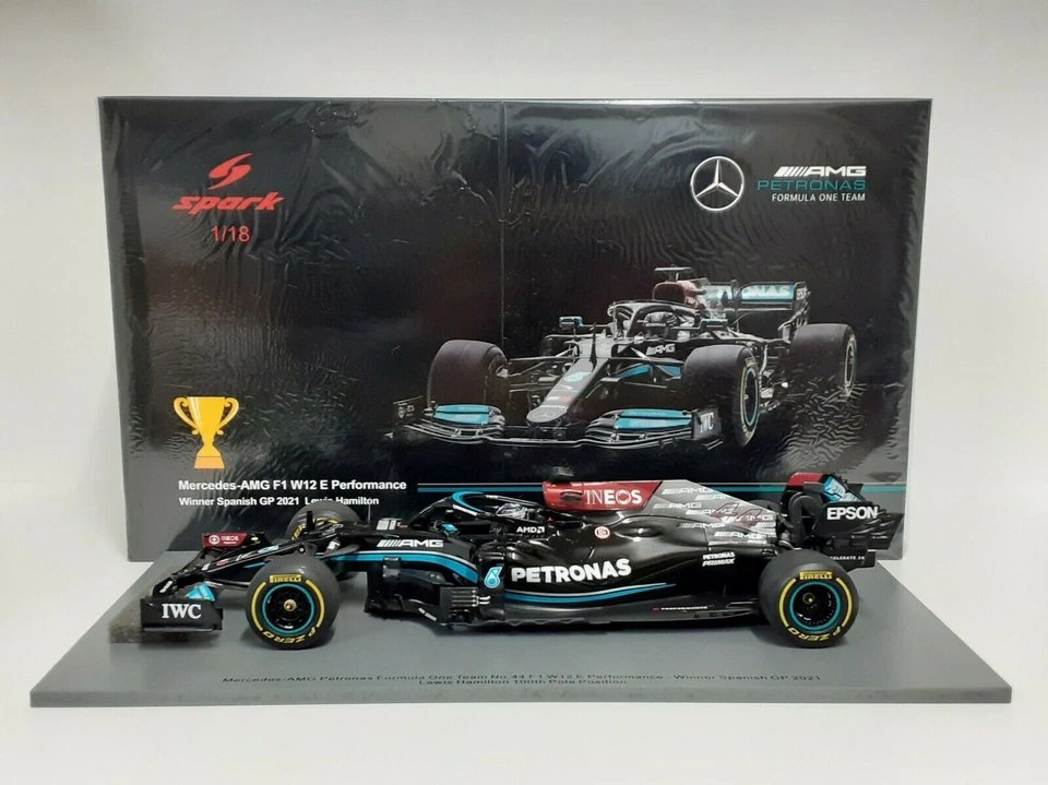 SPARK 1:18 RESINA MERCEDES AMG F1 W12 E L.  HAMILTON 44 SPANISH GP 2021   18S594 - Immagine 2 di 2