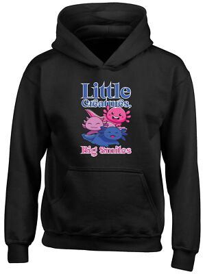 Süßer Axolotls Kinder Hoodie Little Creatures großes Lächeln Jungen Mädchen Geschenk Top