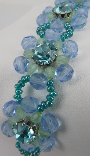 Neugablonz: Trachtenschmuck Gliederarmband Blüten Swarovski Elements (116798) - Picture 3 of 5