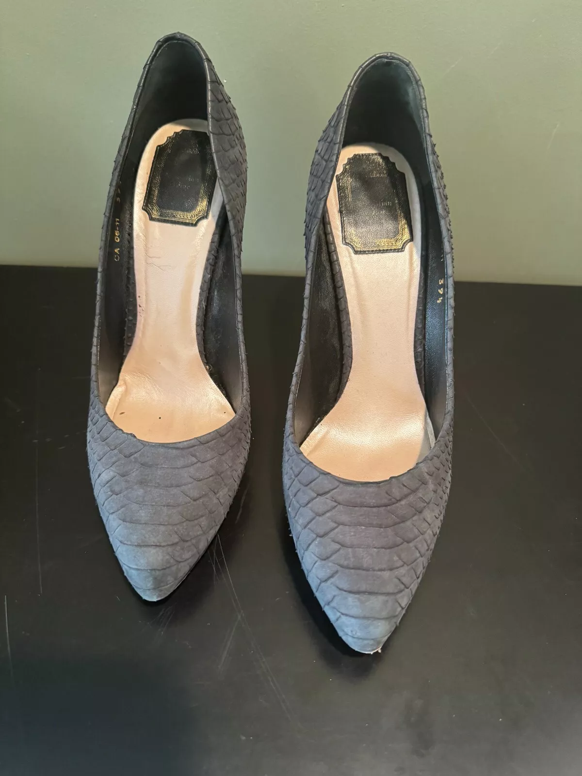 ESCARPINS CUIR DAIM CHRISTIAN DIOR À TALON HAUT TAILLE 9,5