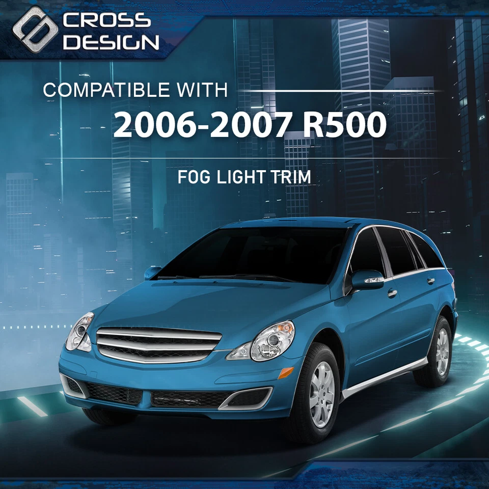 Juego de 2 molduras antiniebla laterales izquierdo y derecho aptas para Mercedes-Benz R500 2006-2007 Foto 2 de 4