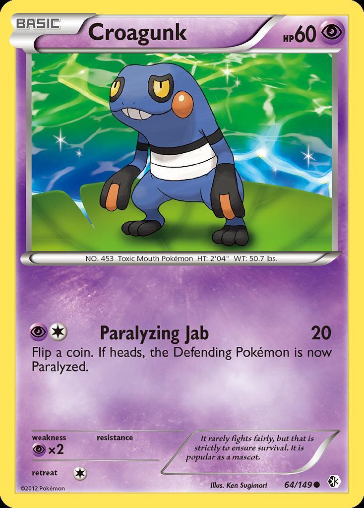 Pokemon Croagunk (64/153) Boundaries Crossed LP