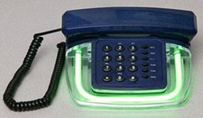 Neon Green/Blue Desk Novelty Telephone - Brand New