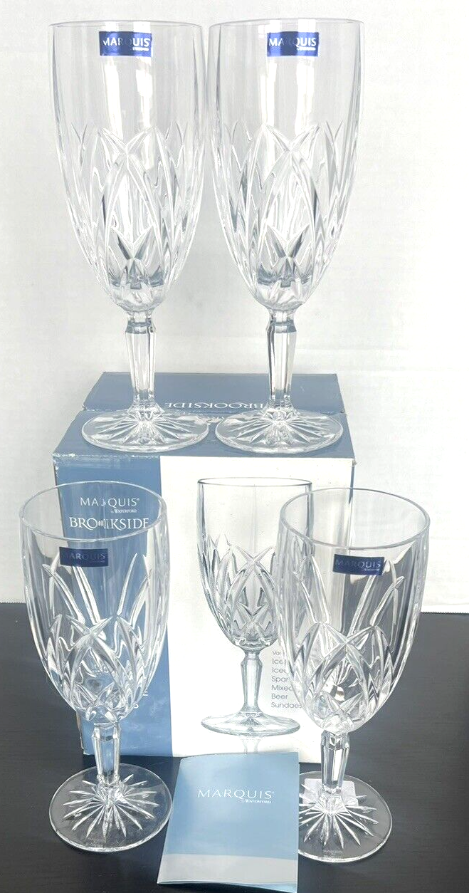 Waterford Marquis Brookside Iced Beverage Glass New in BOX Set of 4 eBay