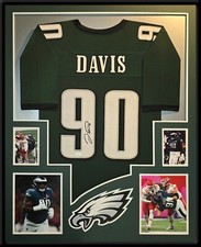 FRAMED PHILADELPHIA EAGLES JORDAN DAVIS AUTOGRAPHED SIGNED JERSEY JSA COA