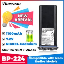 BP224 Batteria Ni-CD 7.2V 1100mAh per Radio HAM Icom IC M32 M31 M2A M2 M90 GM1600
