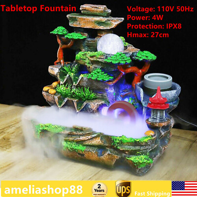 Indoor Fountain Goldfish Waterfall Feng Shui Water Sound Tabletop Fountain Decor