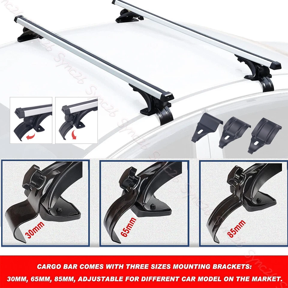 For 2021 Dodge Durango GT 48" Car Roof Rack Cross Bar Luggage Bicycle Aluminum - Image 4 of 4