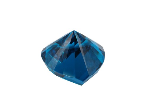 Original Color 80mm Aqua Blue Heart Crystal Diamond Glass Paperweight Tripact - Picture 3 of 3