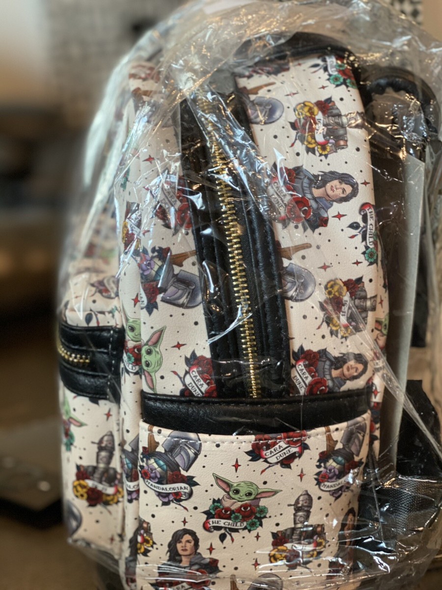 Star Wars Mandalorian Tattoo Print Loungefly Mini Backpack  display picture 1