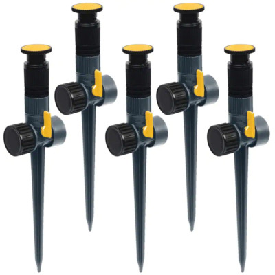 Multi Adjustable Spike Sprinkler (5-Pack) | Ft Green Control Water Flow Melnor