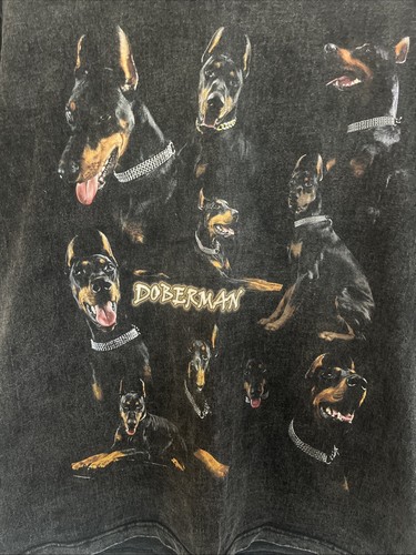 Aelfric Eden T-Shirt Men M Cotton Tee Doberman Dog Vintage Y2K Crewneck - Picture 3 of 7