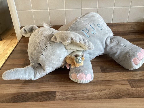 Vintage Elliot & Buttons Mouse Grey Elephant Large Stofftier und Pyjama Case