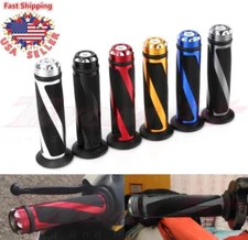 Universal 7/8" Spiral CNC Handlebar Hand Grips Rubber Motorcycle Bobber Chopper